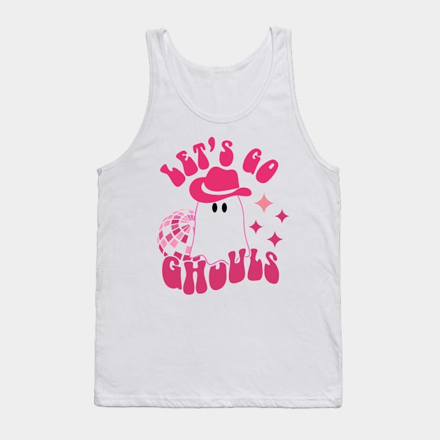 Let's go Ghouls, Halloween, Disco Ball, Cowboy Hat Tank Top by styleandlife